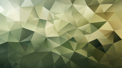 Wall Mural - Low poly triangle mosaic background in muted olive