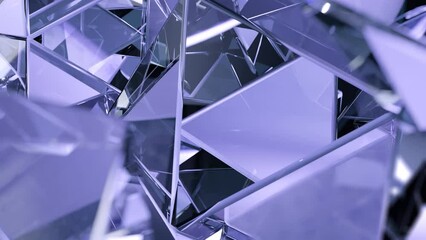 Poster - A modern background with the shape of a polygonal crystal. A 3D abstraction of a geometric jewelry surface. Scenes of purple reflection crystals in the background.