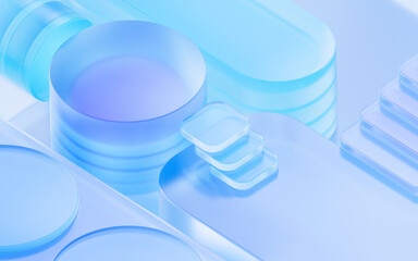 Poster - Abstract glass shape background, 3d rendering.