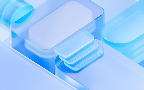 Abstract glass shape background, 3d rendering.