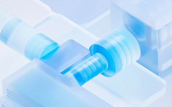 Abstract glass shape background, 3d rendering.