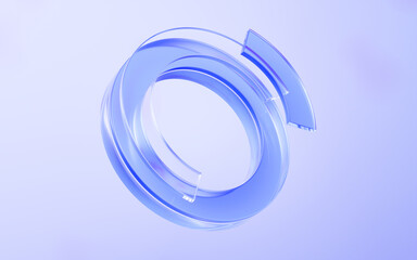 Poster - Abstract curve glass geometry background, 3d rendering.