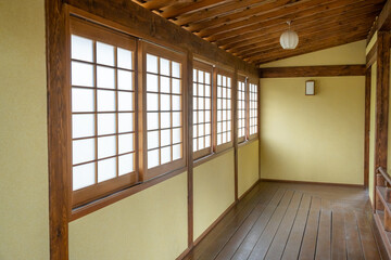 Wall Mural - closeup of traditional wooden Japanese house