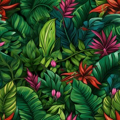 Tropical Rainforest Jungle Pattern