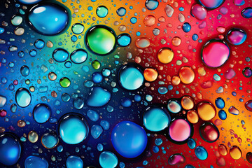 Poster - Colourful wallpaper with water drops