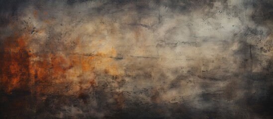 Vintage abstract handcrafted oil paint on paper for illustration photo manipulation and graphic design with a dark grunge texture background overlay reminiscent of old photo styles