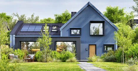 Beautiful Modern House With Solar Panels