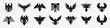 Eagle logo in black. Eagle or hawk icon design. Eagle emblems or eagle logos collection. Falcon, hawk, eagle icons. Business logo company