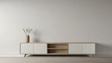 Fototapeta  - Simple minimal cabinet for tv interior wall mockup