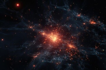 A star cluster's gravitational pull on surrounding stars, emphasizing their interaction within a cluster