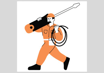 electrician vector art illustration