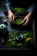 traditional japanese tea ceremony with matcha 