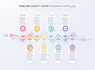 Wall Mural - timeline gantt chart infographic template background