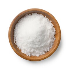 Wall Mural - pile of salt - top view on white background