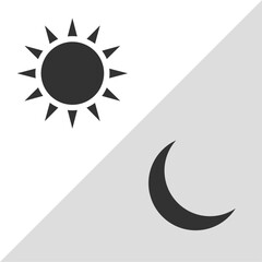 Poster - Day and night icon vector. Sun and moon flat icon vector