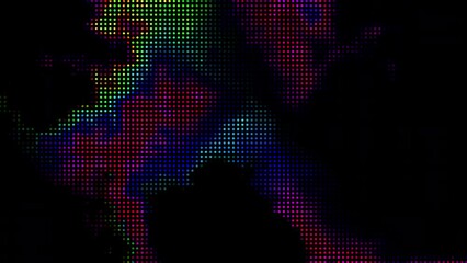 Poster - Animated abstract technology dark background random dots and grid 4K.