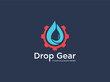 modern drop water with gear logo design. good use for plumber symbol