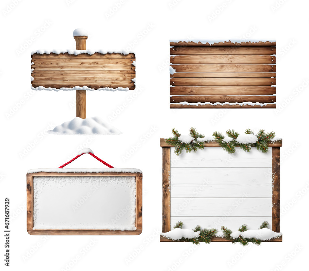 Snow Transaparant Stock-Illustration „Wooden sign board copy space for text with snow ...