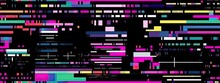 Seamless Vaporwave Art Retro 80s Glitch Pattern. TV, Video Game Error , Signal Lost Texture In Black, White For Graphics, Poster, Cards Background