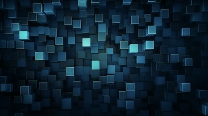 Wall Mural - 3d abstract blue background with cubes