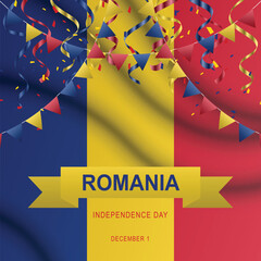 Wall Mural - Romania Independence Day background.