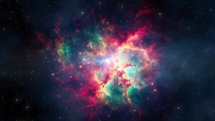 Wall Mural - animated space nebulosa and galaxy background with stars. part2
