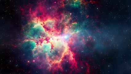 Wall Mural - animated space nebulosa and galaxy background with stars. part3