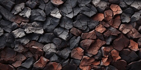 Poster - A close up view of a pile of rocks. This image can be used to represent stability, nature, or construction projects