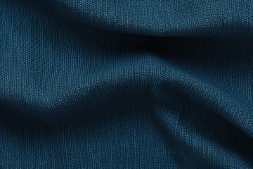 Poster - A detailed close-up view of a dark blue fabric. This image can be used for various purposes, such as backgrounds, textures, or fashion design inspiration