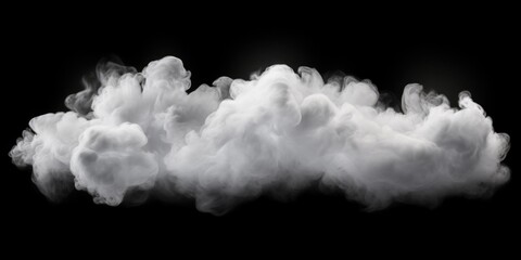 Poster - A cloud of white smoke against a black background. This image can be used to depict mystery, magic, or a dramatic effect in various design projects