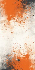 Poster - A vibrant mix of orange and white paint splattered on a wall. Perfect for adding a modern and artistic touch to any project or design