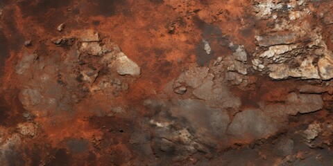 Poster - A close-up view of a rusted metal surface. This image can be used to depict decay, texture, or industrial themes