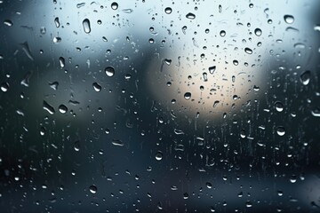 Poster - A close-up view of a window with raindrops on it. Perfect for adding a touch of nature and tranquility to your designs