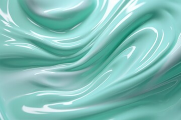 Poster - A close-up view of a green and white liquid. This image can be used to depict various concepts related to liquids, chemistry, mixtures, or beverages