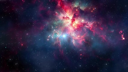 Wall Mural - animated space nebulosa and galaxy background with stars. part1