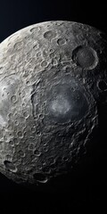 Aufkleber - A close-up view of the moon against a black background. Perfect for astronomy enthusiasts and space-themed designs
