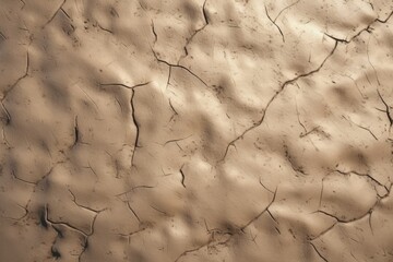 Poster - A close up view of a dirt surface with visible cracks. This image can be used to depict drought, arid landscapes, soil erosion, or the effects of climate change