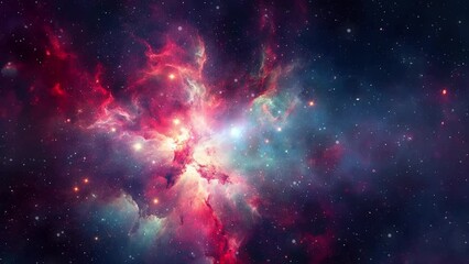 Wall Mural - animated space nebulosa and galaxy background with stars. part3