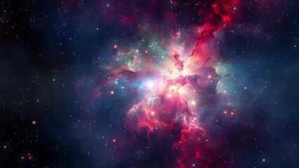 Wall Mural - animated space nebulosa and galaxy background with stars. part2