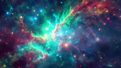 Wall Mural - animated space nebulosa and galaxy background with stars. part1