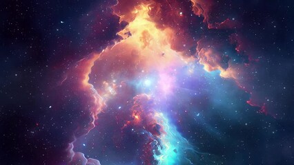Wall Mural - animated space nebulosa and galaxy background with stars. part2