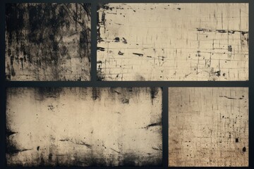 Canvas Print - A collection of four photos showcasing a dirty wall. Perfect for adding texture and grunge to design projects.