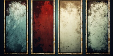 Aufkleber - A set of four different colored glass panels. Ideal for interior decoration or artistic projects.