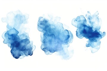 Canvas Print - Blue inks floating in the air, creating a mesmerizing abstract pattern. Suitable for artistic projects and designs.