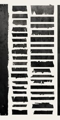 Poster - A black and white photo showcasing torn pieces of paper. This versatile image can be used for various design projects.