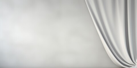 Poster - A simple and minimalistic image of an empty room with a curtain on the wall. This versatile image can be used in various design projects.