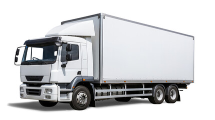 Wall Mural - White goods truck isolated on transparent background, PNG