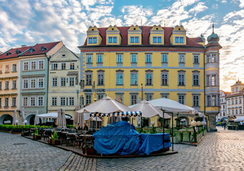 Wall Mural - Architecture of old town streets at sunrise, Prague, Czech Republic