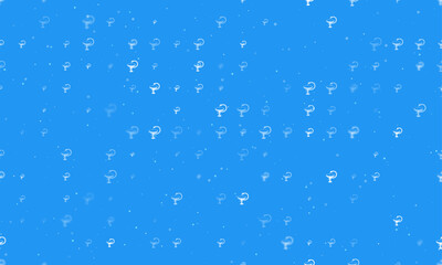 Poster - Seamless background pattern of evenly spaced white medicine symbols of different sizes and opacity. Vector illustration on blue background with stars