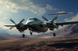Digital rendering of a standalone airborne aircraft ready for immediate utilization. Generative AI